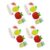 PartyKindom 4roll Waterproof Sparkly Fruit Stickers Set Coated Paper Self-Adhesive Material, Easy Application for Decorating Water Bottles and ’ Bedroom Decor, Red Color Holographic DIY