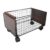 PartyKindom Desk Rolling Library Cart with Wheels Heavy Duty Iron and Wood Frame, High Sided Basket with Pull Rod for Secure Storage of Files and Daily Essentials at Home or Classroom