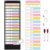 Pasimy Daily Schedule Pocket Chart for Classroom 15+1 Pockets with 31 Double Sided Reusable Cards 2 Magnetic Erasable Pens & Hangers Visual Schedule Chart School Office Home Decor(Black,Pastel)