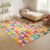 Pastel Multi Color Half Circle Mid Century Retro Rugs 8×10 Washable Geometric Rugs for Bedroom Living Room Playroom Classroom Nursery Non Shedding Carpet Durable Apartment Hallway Entrance Mats
