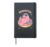 Pastel Pink Manatee on Donut Pool Float with Sunglasses, Hardcover Journal, Black