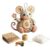 Patchwork Mouse DIY Kit,Handmade Sewing Craft Kit with Pre-Cut Fabric,Stuffing and Buttons Creative Patchwork Animal Crafts Project for Adults, Beginners Cute Mouse Ornament DIY for Craft Lovers (B)