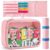 Patelai Pink Mahjong Tile Bags Set Mahjong Rack Storage Bag Roll up Canvas Sleeve Organizer Fit 4 Racks and Pushers Waterproof Zippered Storage Tile Holder for Game Lover Gift Travel Case Only