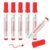 PATIKIL 6Pcs Whiteboard Markers, Fine Tip Dry Erase Pens Low Odor Erasable Marker Calendar Poster Supplies for Home Office Studio Teaching Meeting Room Whiteboard, Red