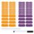 PATIKIL 80 Pairs Sports Eye Black Stickers, Under Eye Black Strips Football Face Stickers Breathable Eyeblack Sticker with Pencil for Baseball Fans on Game Day, Orange/Purple