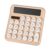PATIKIL Cute Calculator, Desk Calculator Basic Big Button 12 Digit Large Display Mechanical AAA Battery Solar Power for Office Supplies Girl Female Woman Gift, Beige