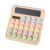 PATIKIL Cute Calculator, Desk Calculator Basic Big Button 12 Digit Large Display Mechanical AAA Battery Solar Power for Office Supplies Girl Female Woman Gift, Colorful Beige
