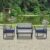 Patio Furniture Set, 4-Piece, Light Gray Rattan/Blue Cushion, Acacia Top