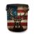 Patriotic Deer Collapsible Laundry Hamper,Rustic American Flag Waterproof Oxford Cloth Clothes Basket with Handles for Bathroom Bedroom Nursery Dorm Room,16″ x 20″