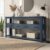 PAVEVONI 61.5″ Console Table 4 Drawers 3 Tier Shelves Wood Entry Desk
