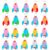 Pbolmpop 24 pcs silicone rockets keychain holiday bag charm pendant