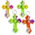 Pbolmpop 6 pcs Cross Pop Fidget White Silicone Toys Religious Kids Party