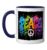 Peace Colorful Graffiti Dripping Paint Street Art Ceramic Mug, Dark Blue/White, 11oz