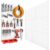 Peg Board, 6PCS Metal Pegboard, Heavy Duty pegboard Wall Organizer with Frame. White pegboard for Walls, Garage, Workbench, Craft Room Tool Organization, Metal peg Board Panels 12in*12in