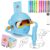 Peledic Drawing Robot Toy for Kids with 100 Word Cards & 12 Color Pens, Voice Interactive Educational Drawing Machine, Montessori Painting Toys for 3 4 5 6 7 8 Year Old Boys Girls Easter Gifts (Blue)