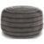 Pemberly Row Boho Round Pouf Ottoman, Gray Velvet Fabric, 20 x 20 x 14 in, Polystyrene Filling, Stitching Detail, Lightweight Seating or Accent for Living Room or Bedroom Decor
