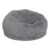 Pemberly Row Oversized Gray Furry Bean Bag Chair, 42″x42″x19″, Cotton Twill Upholstery, Lightweight Refillable Polyester Beads, Machine Washable Slipcover, Modern Floor Seating for All Ages
