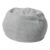 Pemberly Row Small Faux Sherpa Bean Bag Chair, Gray Cover, 30″x30″x18″, Lightweight Refillable Polystyrene Bead Fill, Removable Washable Slipcover, Kids and Teens Floor Seating, Portable Lounge Chair