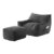 Penau Oversized Bean Bag Chair, Ottoman, Gray Fabric