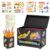 Pencil Dispenser for Classroom Stainless Steel Pencil Holder for Desk, Pencil Dispenser Set with Silicone Organizer & 5 Stickers, Back to School Classroom Must Haves Teacher Supplies (Black)
