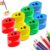 Pencil Sharpeners, 2026 New 2 Holes Small Manual Pencil Sharpener with Lid, Handheld Pencil Sharpener Dual Holes Compact Colored Handheld Pencil Sharpener for Colored & Jumbo Pencils，Oval：12PC