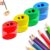 Pencil Sharpeners with Lid, 2026 New Dual Holes Handheld Pencil Sharpener (4 Pcs, Oval)