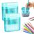 Pencil Sharpeners with Lid, 2026 New Manual Pencil Sharpener, Portable Dual Hole Pencil Sharpener for Desk Use, Compact Colored Pencil Sharpener for Office and Home，2pcs-Green