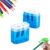Pencil Sharpeners with Lid, Dual Holes Handheld Pencil Sharpener，A-Blue