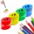 Pencil Sharpeners with Lid, Pencil Sharpeners Manual, Colored Handheld Sharpener Suitable for Kids Adults Students School Class Home Office (ABCD Set)