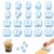 Pencil Toppers Number Labels, Reusable Durable (Light Blue,Number 1-20)