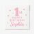 Personalized Birthday Cocktail Napkins, Custom Name Baby Pink 1st Birthday Decoration Party Supplies for Girl, Disposable Tableware