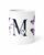 Personalized Initial M Butterfly Coffee Mug, 11 oz Ceramic Monogram Mug, Custom Letter M Cup, Purple Butterfly Gift for Women, Microwave & Dishwasher Safe