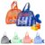 Personalized Kids Fish Shaped Mesh Beach Bag w/ Name, Sand Shell Toy Tote