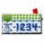 Personalized Mailbox Covers Magnetic Standard Size, Custom House Number Street Address Mailbox Cover, Topiary Blue White Porcelain Green Gingham Post Box Wrap Decor, 18 x 22 Inch