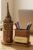 Personalized Walnut Galata Tower Desk Nameplate with Pen Holder | Wood Office Decor | Custom Engraved Gift for Professionals | Unique Desktop Organizer – Brown