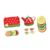 PETSOLA Miniature Teapot Tea Party Set Pretend Play Kitchen Tinplate Cup Plate Princess Dessert Tray Simulation Suitable for Birthday Party Home Play, Red