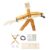 PETSOLA Party Games Handmade Wooden Fencing Puppets Wooden Bots Battle Game Bamboo Man Board Game DIY Pull Doll Bamboo Finger Puppet Toy Fast Paced Bots Game, Wood Tool