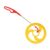 PETSOLA Rolling Hoop Toy Hand Eye Coordination Hoops Wind Wheel Hand Pushing Toy Training Balance Suitable for Students Children Backyard Play, Yellow