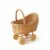 petsola Wicker Pushcart Vintage-Vintage-Look Play Pushchair Woven Toy Pushchair for Photographers, Large 38.5cm X 36.5cm X 34.5cm