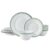 Pfaltzgraff Trellis Sage Banded Rim 12 Piece Dinnerware Set, Plates, Bowls