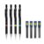 Pffiocix 4 Pieces Automatic Pencils 0.3mm 0.5mm 0.7mm 0.9mm Sketching Pencils Metal Mechanical Drawing for School