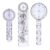 Phefop 3Pcs 6 8 10inch Plastic Spinal Goniometer 360 Degree Protractor with Rotatable Straight Ruler Center Line for Joint Range of Motion Measurement
