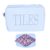 Phinayp Empty Mahjong Tile Bag with Zipper, Thickened Waffle Storage Pouch for 166 American Mahjong, 8.7 * 5.4 * 3.8 inch Case for Travel Party Game Accessories, Unique Embroidered Tiles (Blue)