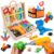 Phobby Wooden Tool Set with Drill & Belt Toy for Kids Ages 3 4 5 6, 60Pcs