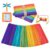 PH PandaHall 150pcs Wooden Craft Sticks 6 Inch Jumbo Sticks Natural Premium Wood Colored Rainbow Ice Pop Sticks for DIY Crafting Education Home Classroom Art Projects