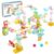 PicassoTiles 100pc Magnetic Marble Run Travel Size Tile Blocks Construction Kids Toy Set On The Go Mini Magnet Tiles Marbles Playset for Race Track Building Block STEM Learning Kit Boy Girl 3+ PTMG100
