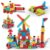 PicassoTiles 116pc Hedgehog Building Blocks Construction Toy Set with Interlocking Tiles Idea Book 4 Action Figure Characters and Decorative Eyes STEM Educational Playset for Kids Ages 3 Plus PTB116