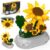 PicassoTiles 130pc STEM Sunflower Building Brick Block Set with Vase Flower Craft Toy for Kids Ages 3+ Educational Learning and Creative Activity Construction Room Decor Gift for Boys and Girls PBS22