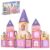 PicassoTiles 60pc Magnetic Tile Princess Castle Set with 2 Figures Ages 3+