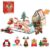 PicassoTiles Magnetic Tiles Building Brick Block Advent Calendar Christmas Theme Set Gingerbread House Holiday Toy Piece Surprise Countdown Magnet Tile STEM Learning Educational Gift for Kids PTA50